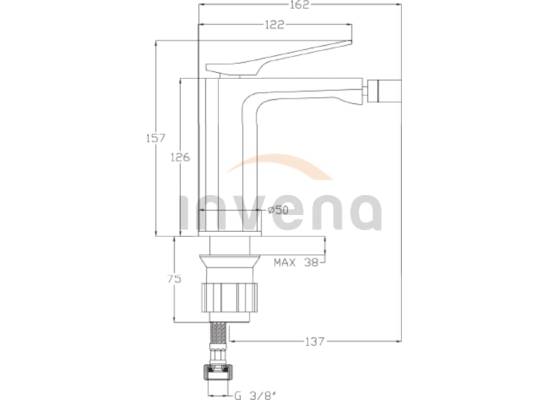 Bateria bidetowa INVENA NERI BB-01-004-L czarny mat