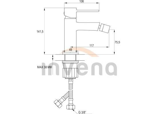 Bateria bidetowa INVENA GLAMOUR BB-02-001-V chrom