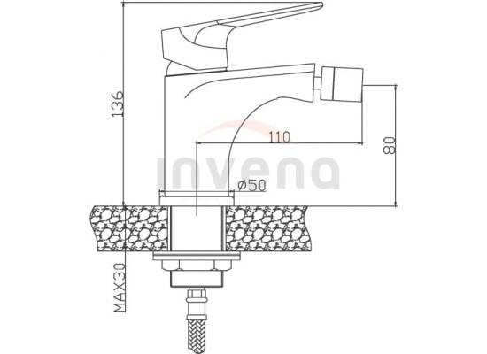 Bateria bidetowa INVENA DOKOS BB-19-002-V biały + chrom