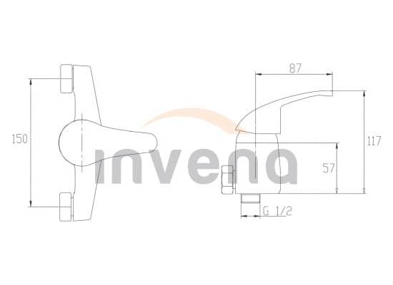 Bateria prysznicowa INVENA PEREA BN-05-001-Q chrom