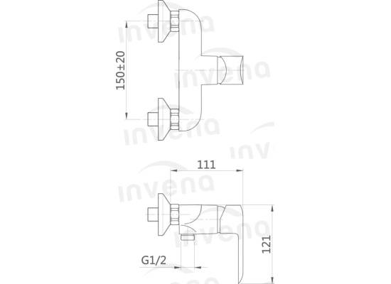 Bateria prysznicowa INVENA SIROS BN-90-001-A chrom