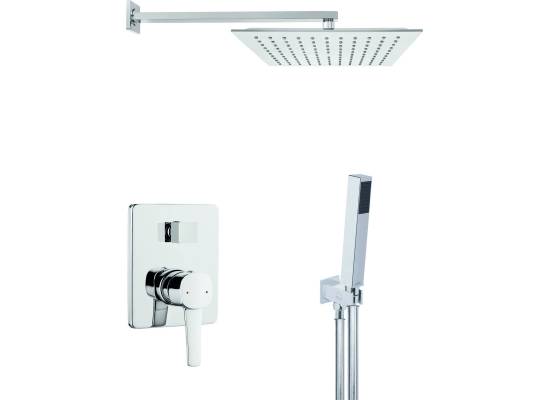 Bateria podtynkowa prysznicowa z deszczownicą INVENA GLAMOUR BS-02-0K1-V chrom