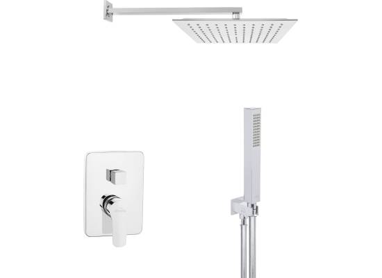 Bateria podtynkowa prysznicowa z deszczownicą INVENA VERSO BS-82-0K2-A chrom