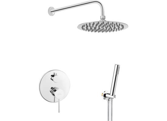 Bateria podtynkowa prysznicowa z deszczownicą INVENA DAFNI BS-88-0O2-A chrom
