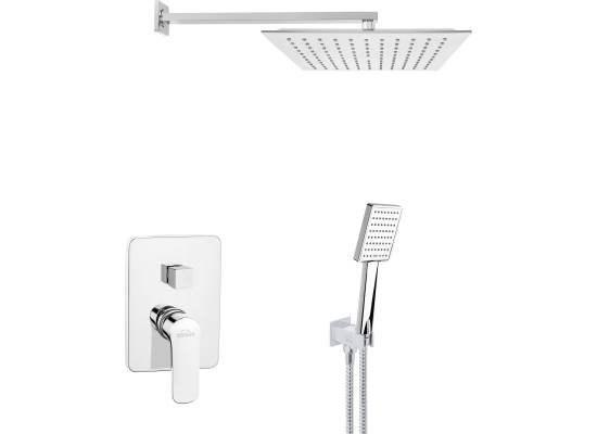 Bateria podtynkowa prysznicowa z deszczownicą INVENA SIROS BS-90-0K2-A chrom