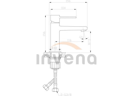 Bateria umywalkowa INVENA GLAMOUR BU-02-009-V złoty