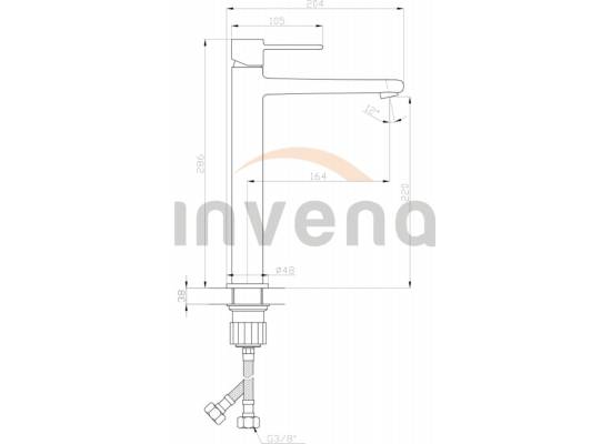 Bateria umywalkowa wysoka INVENA GLAMOUR BU-02-W09-V złoty