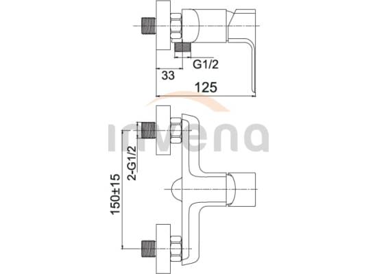 Bateria wannowa INVENA NYKS BW-28-001-S chrom