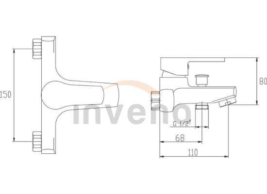 Bateria wannowa INVENA VERSO BW-82-001-C chrom