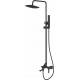 Bateria prysznicowo-wannowa z deszczownicą INVENA GLAMOUR AU-05-B04-V czarny mat