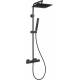 Bateria termostatyczna prysznicowa z deszczownicą INVENA SVART AU-85-004-X czarny mat