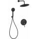 Bateria podtynkowa prysznicowa z deszczownicą INVENA DAFNI BS-88-014-A czarny mat