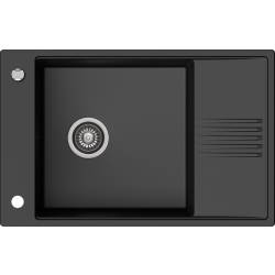 _RABAT %_|_wysyłka 24H*_ | Zlew KERNAU KGS D 6078 1B1D DEEP BLACK (czarny mat) + akcesoria