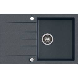 _RABAT %_|_wysyłka 24H*_ | Zlew KERNAU KGS V 45A 1B1D GRAPHITE (czarny z szarymi kropkami)