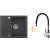 _RABAT %_|_wysyłka 24H*_ | Zestaw KERNAU | zlew KGS A 4560 1B1D graphite + bateria KWT 29 ELASTIC black