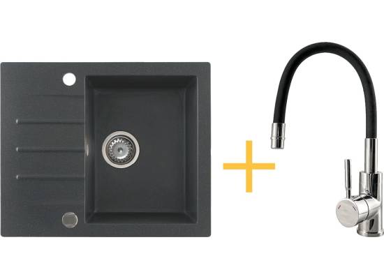 _RABAT %_|_wysyłka 24H*_ | Zestaw KERNAU | zlew KGS A 4560 1B1D graphite + bateria KWT 29 ELASTIC black _RABAT %_|_wysyłka 24H*_ | Zestaw KERNAU | zlew KGS A 4560 1B1D graphite + bateria KWT 29 ELASTIC black