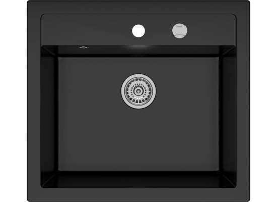 _RABAT %_|_wysyłka 24H*_ | Zlew KERNAU KGS I 60 1B Retro DEEP BLACK (czarny mat)