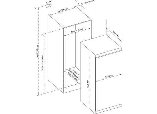 _RABAT %_|_wysyłka 24H*_ | WYLECIAŁO KERNAU - Lodówka do zabudowy KERNAU KBR 1202 | 122 cm | 5 lat GWARANCJI