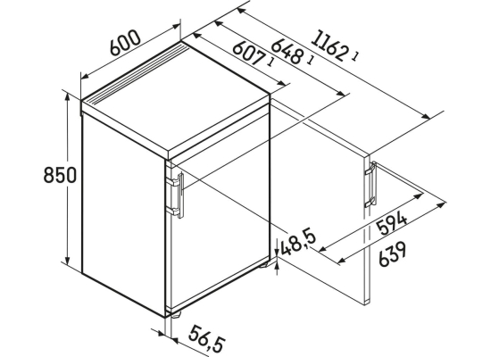 _kod RABAT 6%_|_10 lat GWARANCJI_ | Lodówka wolnostojąca podblatowa LIEBHERR Rci 1621 Plus | EasyFresh | 85cm