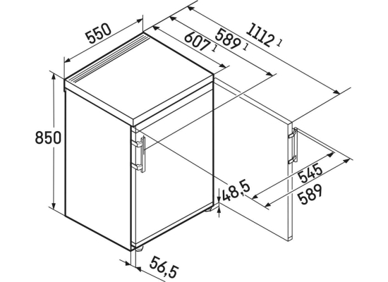_10 lat GWARANCJI_ | Chłodziarka wolnostojąca podblatowa LIEBHERR TK 14Vd00 Pure | 85cm