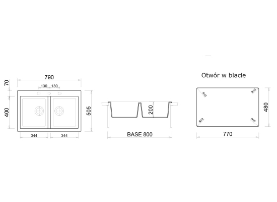 Zlew PLADOS ONE 7920 MLECZNY (white 58) (ON792058)