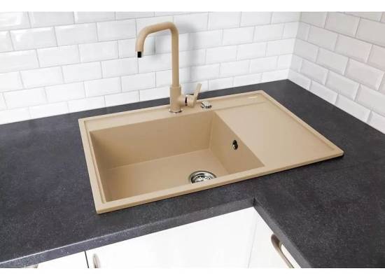 Zlew PYRAMIS CAMEA (79x50) 1B 1D (PRAWA) biały polarny (70091501) *** zamów wycięcie otworów GRATIS ***