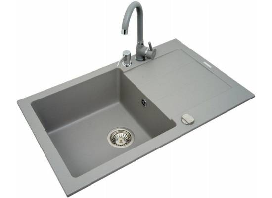 __wysyłka 24H*__ | Zlew PYRAMIS SPARTA PLUS (78x48) 1B 1D szary beton (70052801) *** zamów wycięcie otworów GRATIS ***