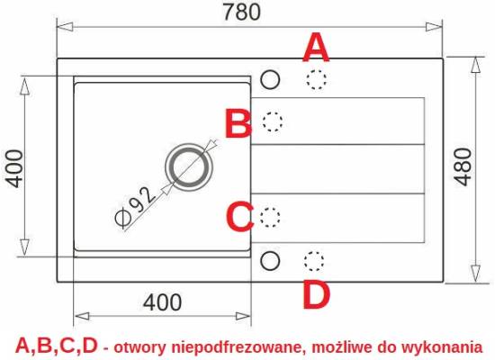 Zlew PYRAMIS SPARTA PLUS LUX (78X48) 1B 1D biały polarny (70084101) *** zamów wycięcie otworów GRATIS ***