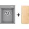 Zlew PYRAMIS SIROS MINI (39x48) 1B szary beton (70180412) + deska drewniana GRATIS *** zamów wycięcie otworów GRATIS ***