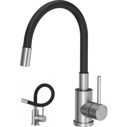 Bateria QUADRON MAGGIE BLACK INOX (stal czarna) + wąż CZARNY (3323503PVDBLM)