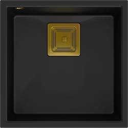 Komora QUADRON DAVID 40 czarny mat (VERY BLACK) + syfon złoty (HQD4242U7-G1)