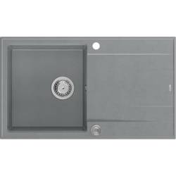 EVAN 111 GraniteQ zlewozmywak z syfonem Push 2 Open 1-komorowy z/o (860x500x210) silver stone / elementy stalowe