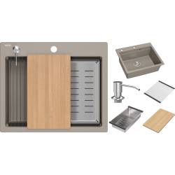 __WYSYŁKA 48H*__ | Zlew QUADRON KURT 110 SOFT TAUPE (cappuccino) + akcesoria (HCQK5052ST)