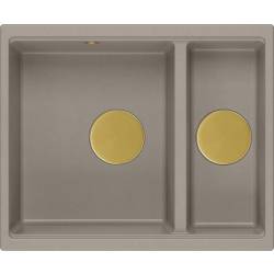 __WYSYŁKA 48H*__ | Zlew QUADRON LOGAN 150-U SOFT TAUPE (cappuccino) + syfon ZŁOTY (HCQL5646U4-G1_U)