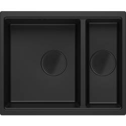 __WYSYŁKA 48H*__ | Zlew QUADRON LOGAN 150-U PURE CARBON (czarny mat) + syfon PURE CARBON (HCQL5646U7-BLM_U)