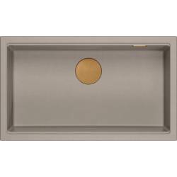 __WYSYŁKA 48H*__ | Zlew QUADRON LOGAN 110 SOFT TAUPE (cappuccino) + syfon MIEDŹ (HQD7644U4_PVDC1_I)