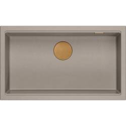 __WYSYŁKA 48H*__ | Zlew QUADRON LOGAN 110-U SOFT TAUPE (cappuccino) + syfon MIEDŹ (HQD7644U4_PVDC1_U)