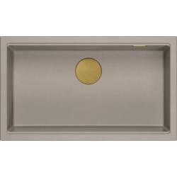 __WYSYŁKA 48H*__ | Zlew QUADRON LOGAN 110 SOFT TAUPE (cappuccino) + syfon ZŁOTY (HQD7644U4_PVDG1_I)