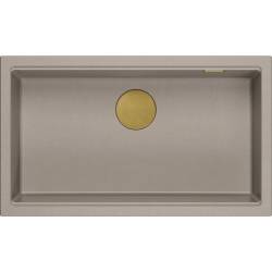 __WYSYŁKA 48H*__ | Zlew QUADRON LOGAN 110-U SOFT TAUPE (cappuccino) + syfon ZŁOTY (HQD7644U4_PVDG1_U)