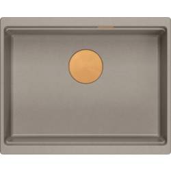 __WYSYŁKA 48H*__ | Zlew QUADRON LOGAN 100-U SOFT TAUPE (cappuccino) + syfon MIEDŹ (HQJ6045U4_PVDC1_U)