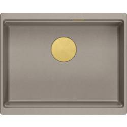 __WYSYŁKA 48H*__ | Zlew QUADRON LOGAN 100-U SOFT TAUPE (cappuccino) + syfon ZŁOTY (HQJ6045U4_PVDG1_U)