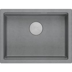 LOGAN 100 GraniteQ zlewozmywak silver stone 59,5x45,1x21,5 cm 1-komorowy wpuszczany z syfonem manualnym stal szlachetna