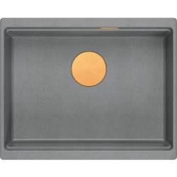 __WYSYŁKA 48H*__ | Zlew QUADRON LOGAN 100-U SILVER STONE (szary) + syfon MIEDŹ (HQJ6045U5_PVDC1_U)