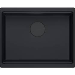 __WYSYŁKA 48H*__ | Zlew QUADRON LOGAN 100-U PURE CARBON (czarny mat) + syfon PURE CARBON (HQJ6045U7_BLM_U)