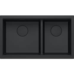 __WYSYŁKA 48H*__ | Zlew QUADRON LOGAN 120-U PURE CARBON (czarny mat) + syfon CZARNY (HQL7645U7_BLM_U)
