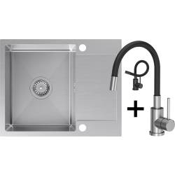 __WYSYŁKA 48H*__ | Zestaw QUADRON | LUKE 116 stal szczotkowana INOX + MAGGIE inox/czarny + zaślepka (ZH6048BS_3323503BL)