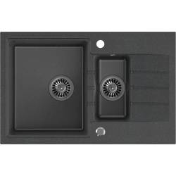 __WYSYŁKA 48H*__ | Zlew QUADRON PETER 156 BLACK DOTTED (czarny nakrapiany) (HCQP57850CZK)