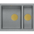 __WYSYŁKA 48H*__ | Zlew QUADRON LOGAN 150 SILVER STONE (szary) + syfon ZŁOTY (HCQL5646U5-G1_I)