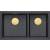 __WYSYŁKA 48H*__ | Zlew QUADRON LOGAN 120-U BLACK DIAMOND (czarny metalik) + syfon ZŁOTY (HQL7645U8_PVDG1_U)
