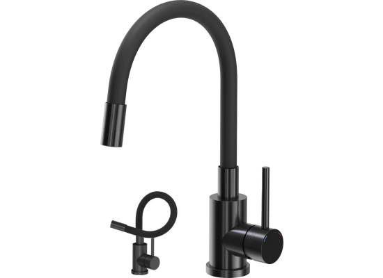 __WYSYŁKA 48H*__ | Zestaw QUADRON | LUKE 90 czarna stal szczotkowana (BLACK INOX) + MAGGIE black metal/czarny (ZH4045PVDBLM_3323503PVDBLM)